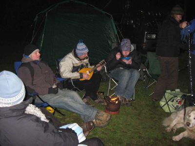 Madwitch, jim,Berni(Dad of Dave) playing the instument, Dave feeding his face, and Mash